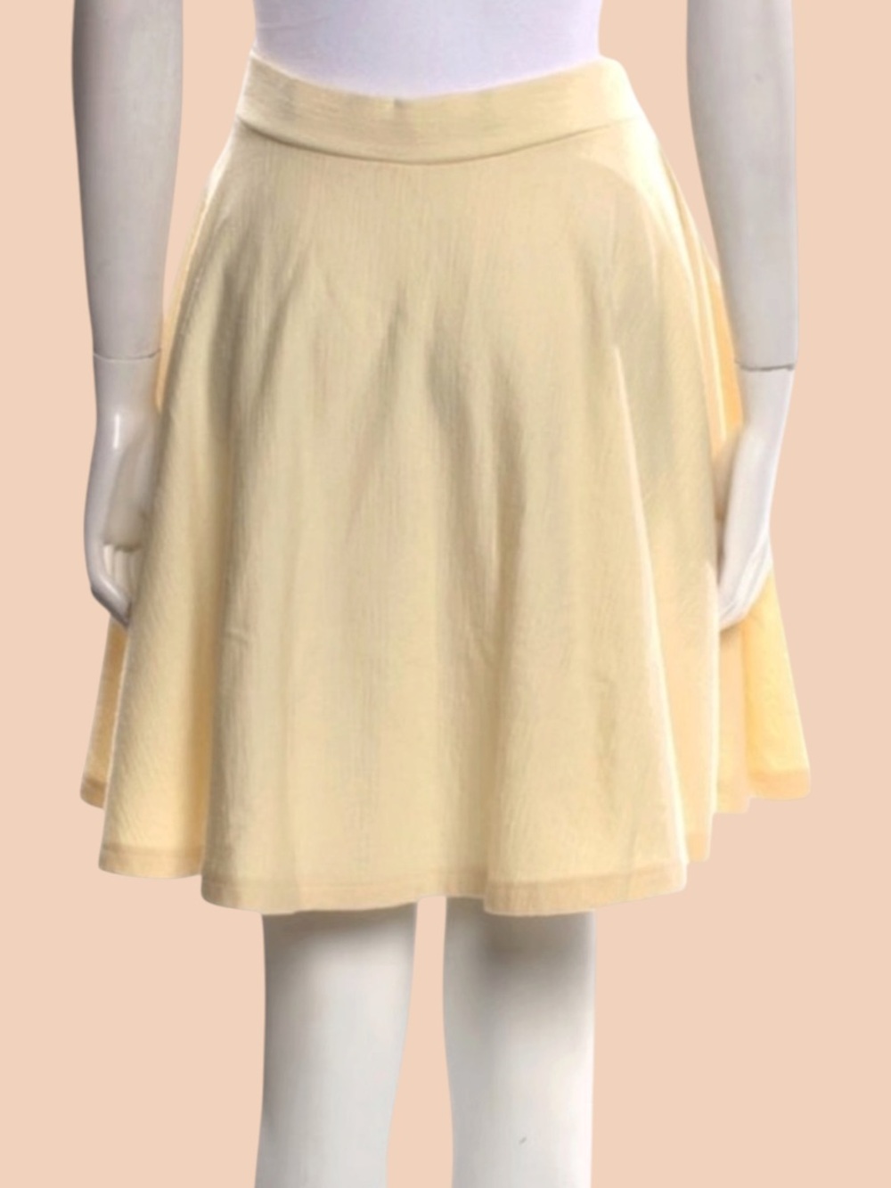 Creatures of Comfort Buttercream Wool Elastic Waist Skater Circle Skirt